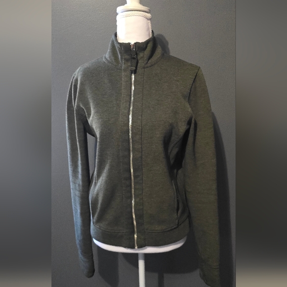 Victoria's Secret Sport Full Zip Jacket Heathered Green - Picture 2 of 5